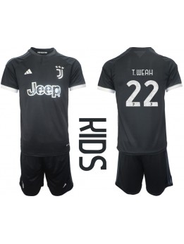 Billige Juventus Timothy Weah #22 Tredjedraktsett Barn 2023-24 Kortermet (+ Korte bukser)